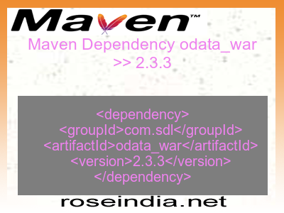 Maven dependency of odata_war version 2.3.3