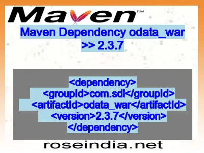 Maven dependency of odata_war version 2.3.7