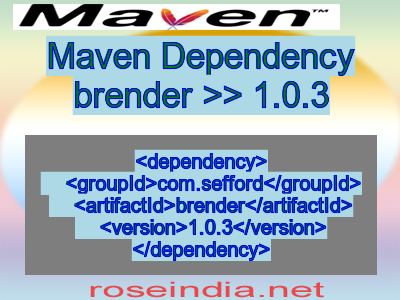 Maven dependency of brender version 1.0.3