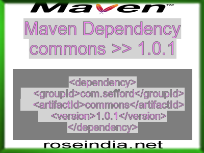 Maven dependency of commons version 1.0.1