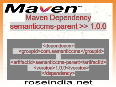 Maven dependency of semanticcms-parent version 1.0.0