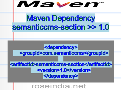 Maven dependency of semanticcms-section version 1.0