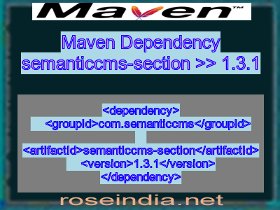 Maven dependency of semanticcms-section version 1.3.1