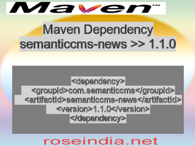 Maven dependency of semanticcms-news version 1.1.0