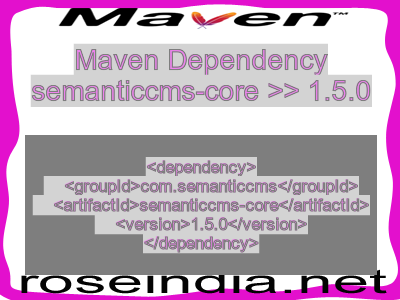 Maven dependency of semanticcms-core version 1.5.0