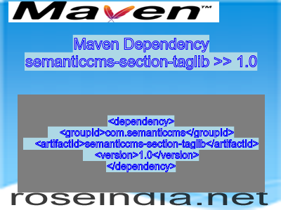 Maven dependency of semanticcms-section-taglib version 1.0