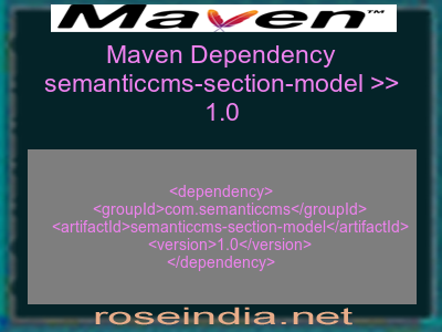 Maven dependency of semanticcms-section-model version 1.0