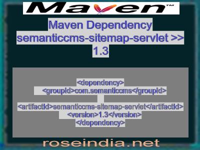 Maven dependency of semanticcms-sitemap-servlet version 1.3