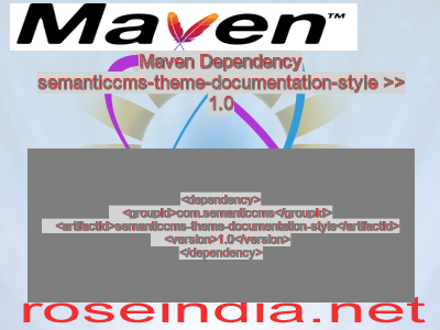 Maven dependency of semanticcms-theme-documentation-style version 1.0