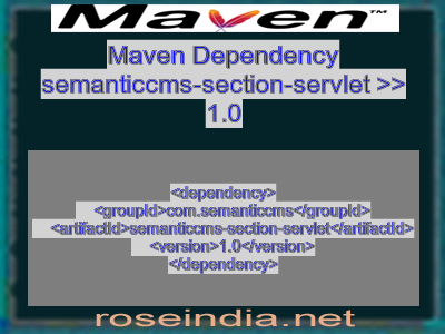 Maven dependency of semanticcms-section-servlet version 1.0