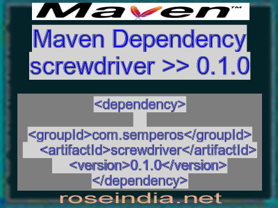 Maven dependency of screwdriver version 0.1.0