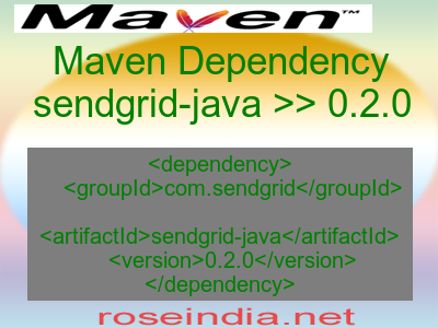 Maven dependency of sendgrid-java version 0.2.0