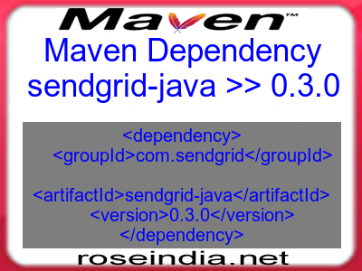 Maven dependency of sendgrid-java version 0.3.0