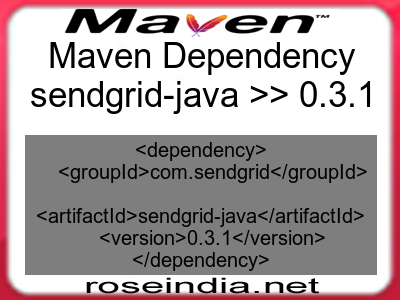 Maven dependency of sendgrid-java version 0.3.1