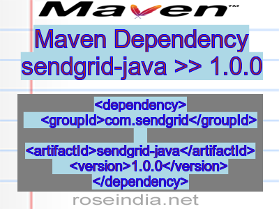 Maven dependency of sendgrid-java version 1.0.0