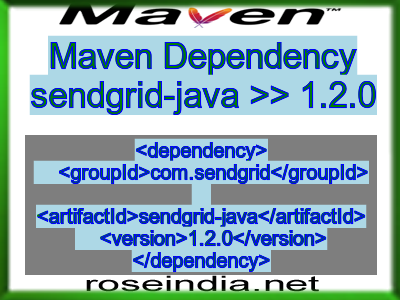 Maven dependency of sendgrid-java version 1.2.0