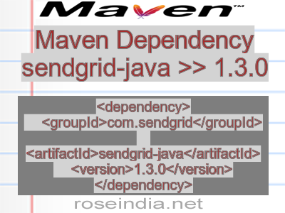 Maven dependency of sendgrid-java version 1.3.0