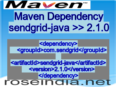Maven dependency of sendgrid-java version 2.1.0