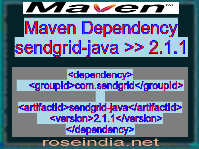 Maven dependency of sendgrid-java version 2.1.1