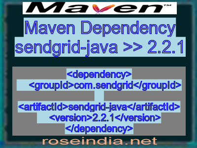 Maven dependency of sendgrid-java version 2.2.1
