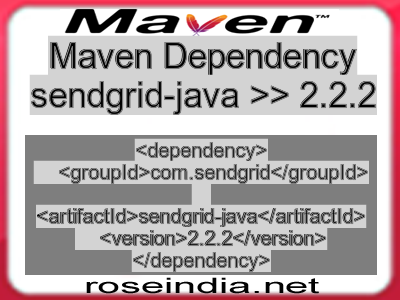 Maven dependency of sendgrid-java version 2.2.2