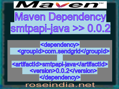 Maven dependency of smtpapi-java version 0.0.2