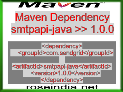 Maven dependency of smtpapi-java version 1.0.0