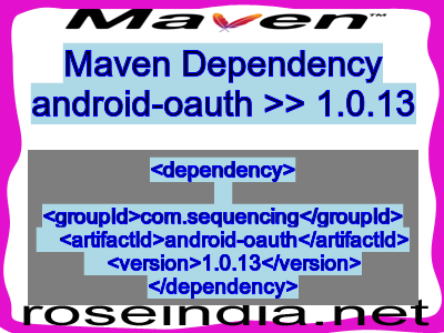 Maven dependency of android-oauth version 1.0.13
