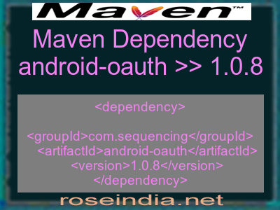 Maven dependency of android-oauth version 1.0.8