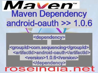 Maven dependency of android-oauth version 1.0.6