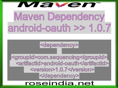 Maven dependency of android-oauth version 1.0.7