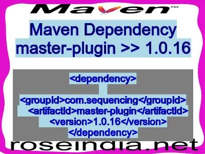 Maven dependency of master-plugin version 1.0.16