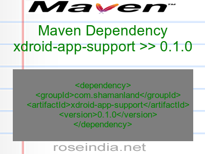 Maven dependency of xdroid-app-support version 0.1.0