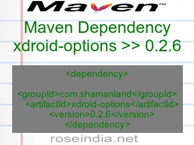 Maven dependency of xdroid-options version 0.2.6