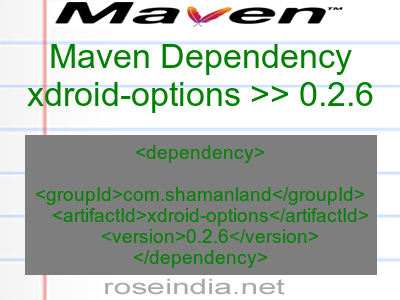 Maven dependency of xdroid-options version 0.2.6