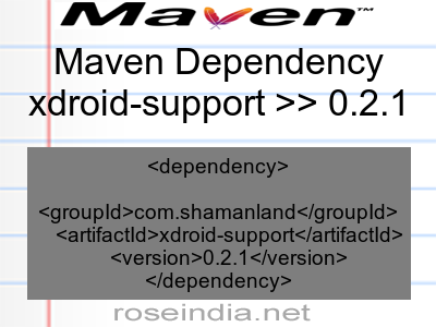Maven dependency of xdroid-support version 0.2.1