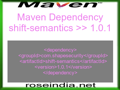 Maven dependency of shift-semantics version 1.0.1