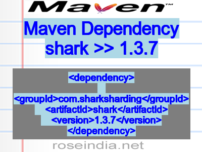 Maven dependency of shark version 1.3.7