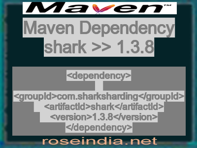 Maven dependency of shark version 1.3.8