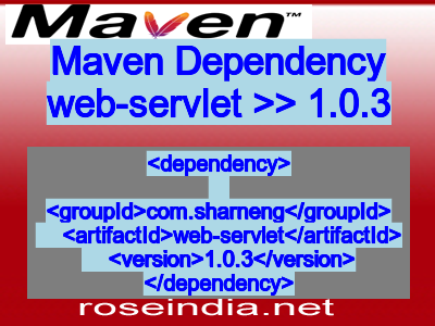 Maven dependency of web-servlet version 1.0.3