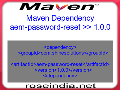 Maven dependency of aem-password-reset version 1.0.0