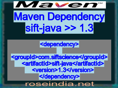 Maven dependency of sift-java version 1.3