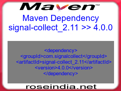 Maven dependency of signal-collect_2.11 version 4.0.0