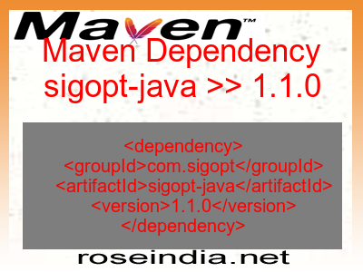 Maven dependency of sigopt-java version 1.1.0