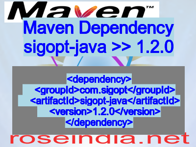 Maven dependency of sigopt-java version 1.2.0