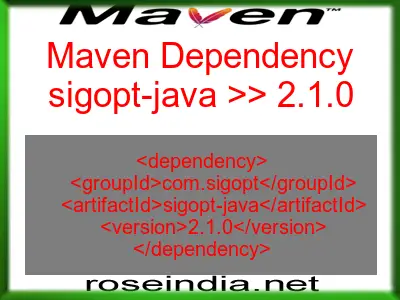 Maven dependency of sigopt-java version 2.1.0