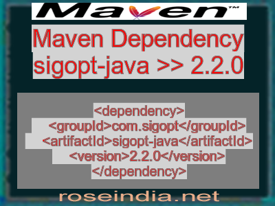 Maven dependency of sigopt-java version 2.2.0