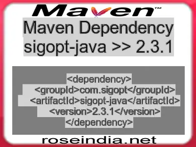 Maven dependency of sigopt-java version 2.3.1