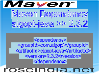 Maven dependency of sigopt-java version 2.3.2