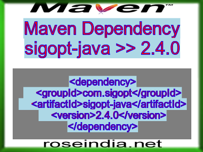 Maven dependency of sigopt-java version 2.4.0